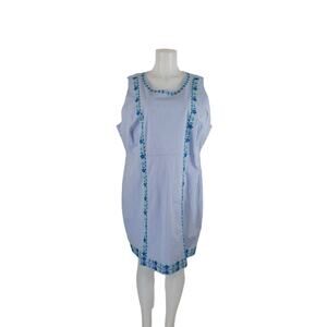 Vineyard Vines Blue/White Stripped Embroidered Floral 22 NWT